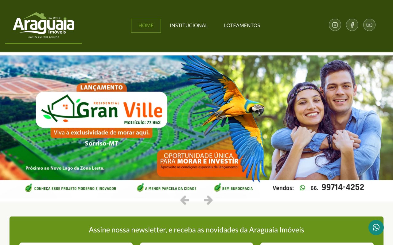 Prévia do site de cliente ExpertBrazil